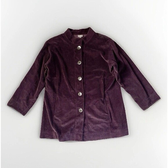 J Jill Corduroy Jacket XL Shacket Velvet Work City Boho Dark Academia Cord Coat - Picture 1 of 5